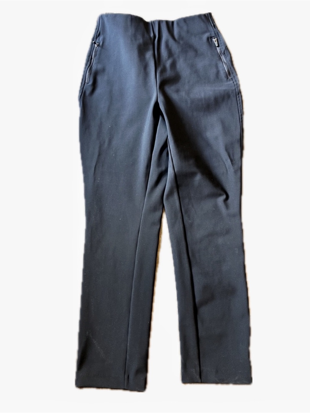 ZELLA High Rise Straight Leg Women’s Black Ankle Pants Size Small Zipper Pockets